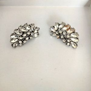 JCrew fan shaped crystal earrings-vintage style